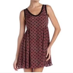 Free People Molly Sangria dot swing dress. M